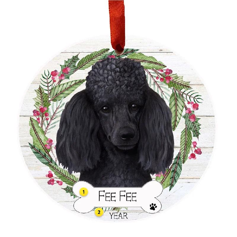 Personalized Poodle Ornament - Black