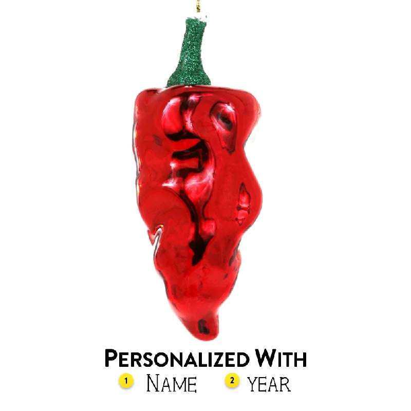 Personalized Red Poblano Pepper Ornament