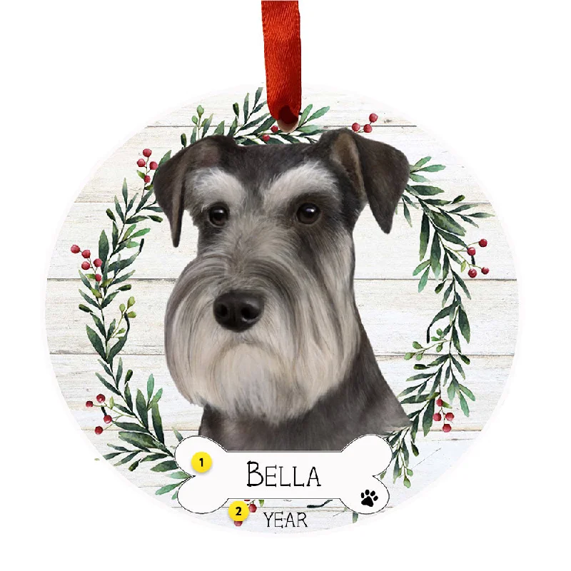 Personalized Schnauzer Ornament - Uncropped