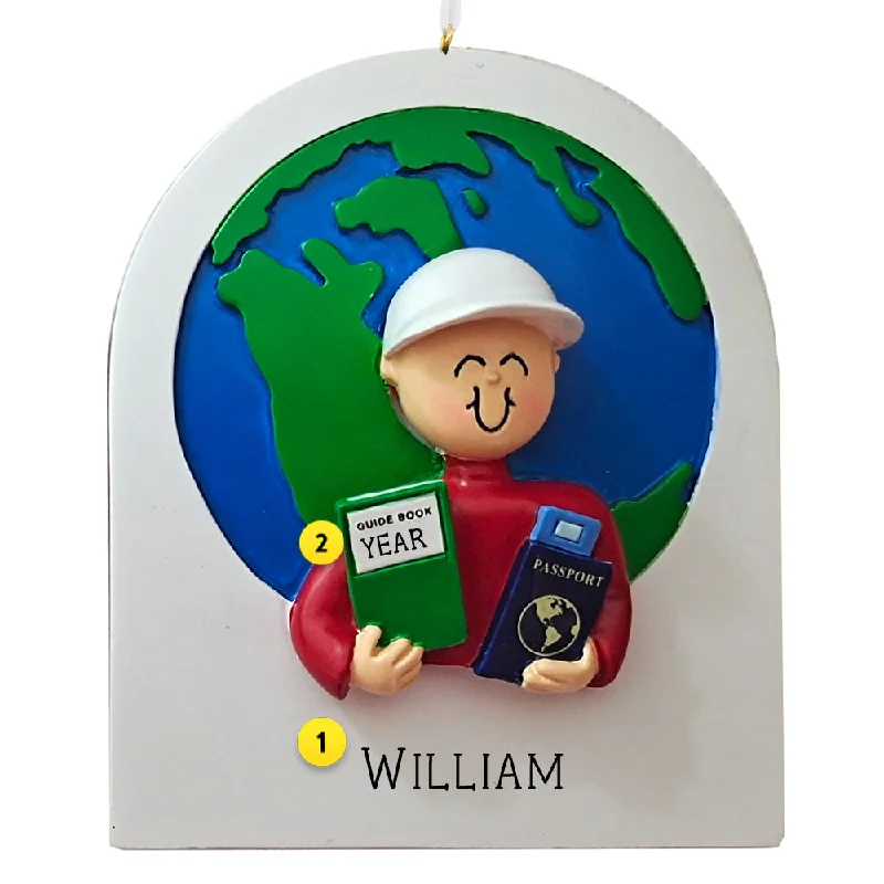 Personalized Traveler Ornament - Male