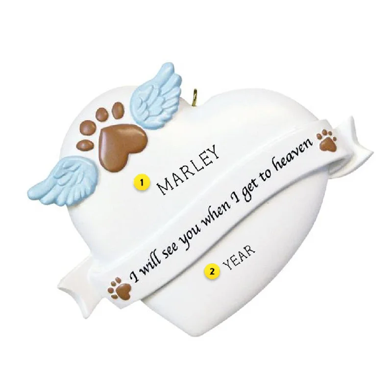 Personalized Pet Memorial Heart Ornament