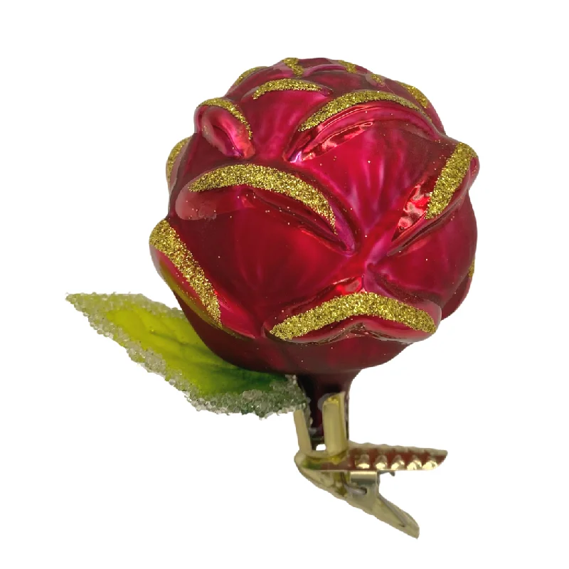 Pink and red Clip-On Rose by Inge Glas of Germany