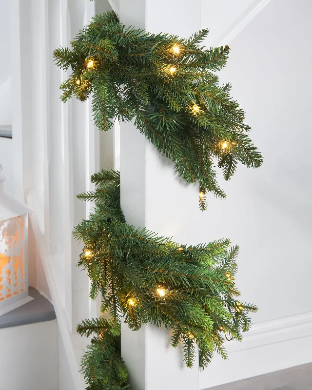 Pre-Lit Multi-Function Douglas Fir Garland & Wreath