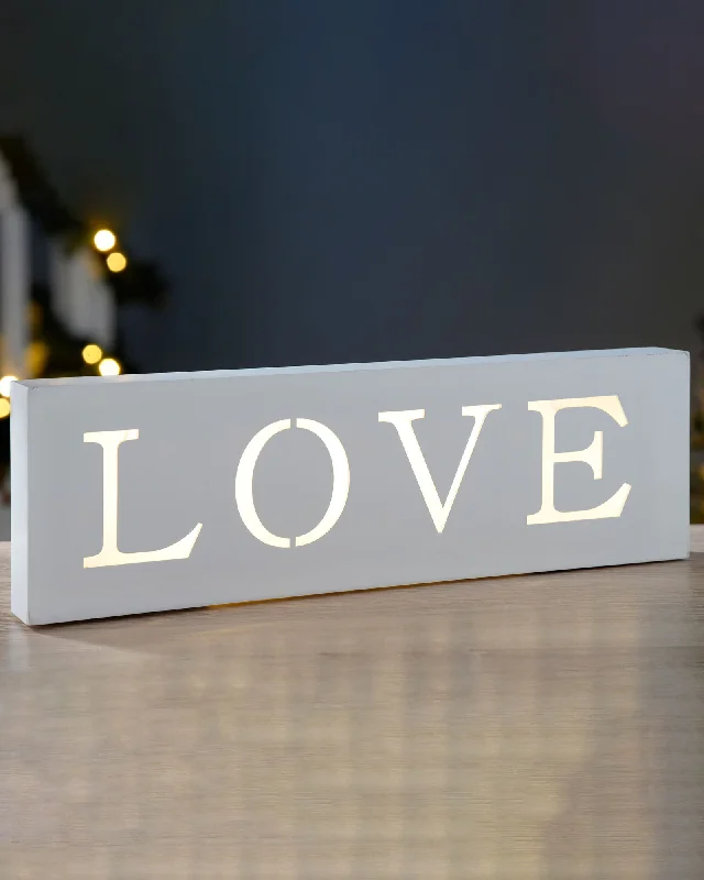 Pre-Lit Wooden Love Sign