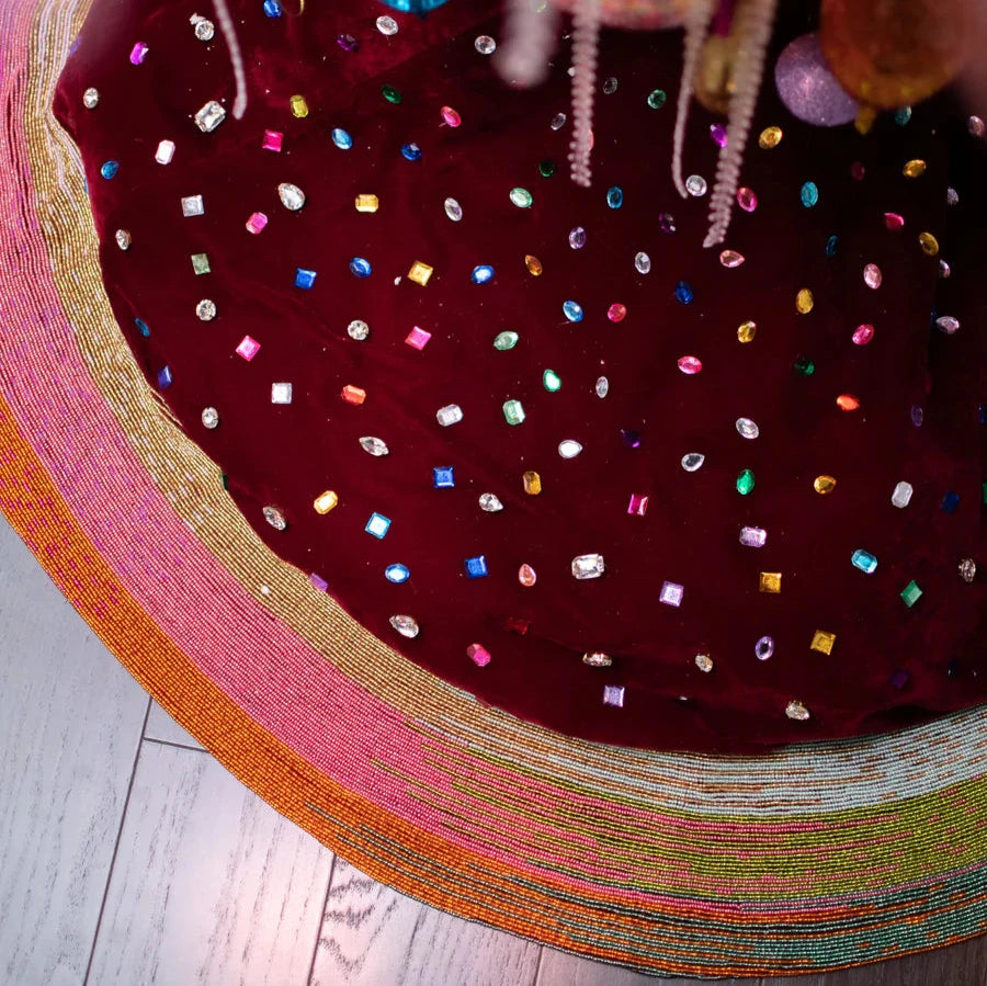 Rainbow Gems Tree Skirt, 48" (ITES x Sami Riccioli)