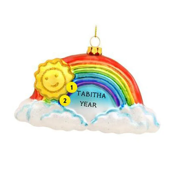 Personalized Glass Rainbow Ornament