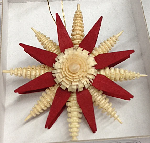 Red Star Ornament by Holzwarenfabrikation Joachim Hoyer in Kurort Seiffen