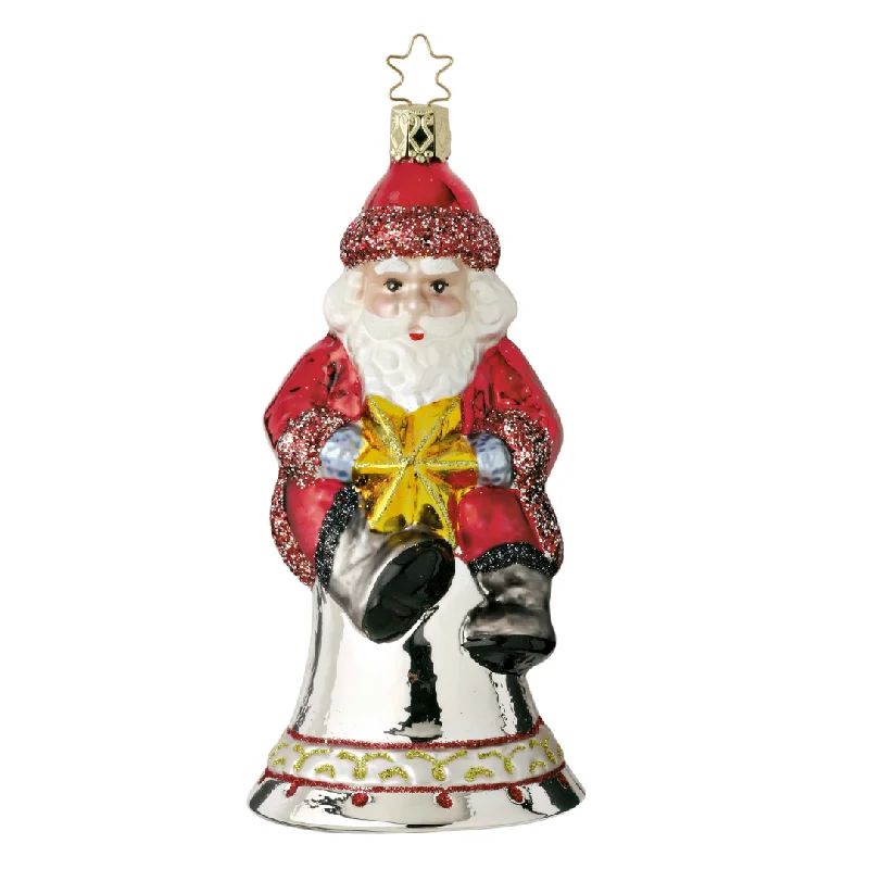 Ringing Santa Bell Ornament by Inge Glas of Germany