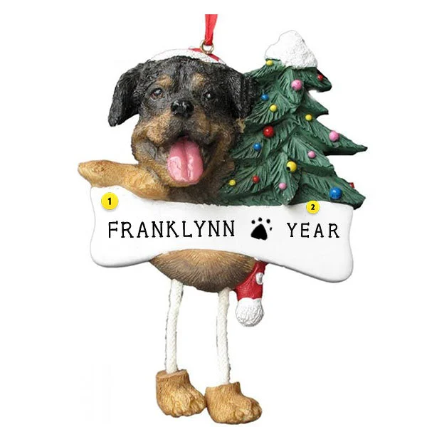 Personalized Rottweiler Dog Ornament