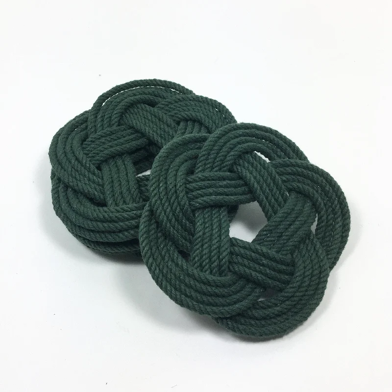 Sailor Knot Coasters, Forest Green , Set of 4