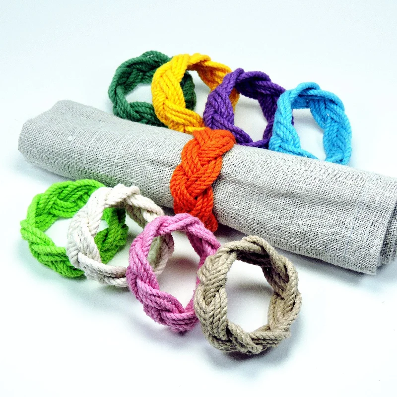 Sailor Knot Napkin Rings, Tropical Colors, Set of 4