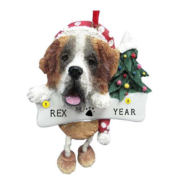 Personalized Saint Bernard Dog Ornament