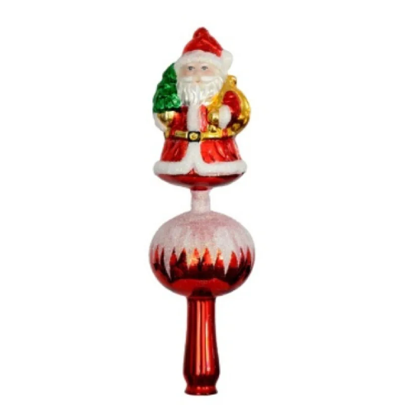 Santa Claus with Tree, Tree Topper by Glas Bartholmes