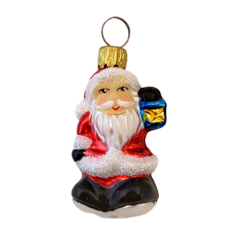 Santa with Lantern Ornament by Glas Bartholmes