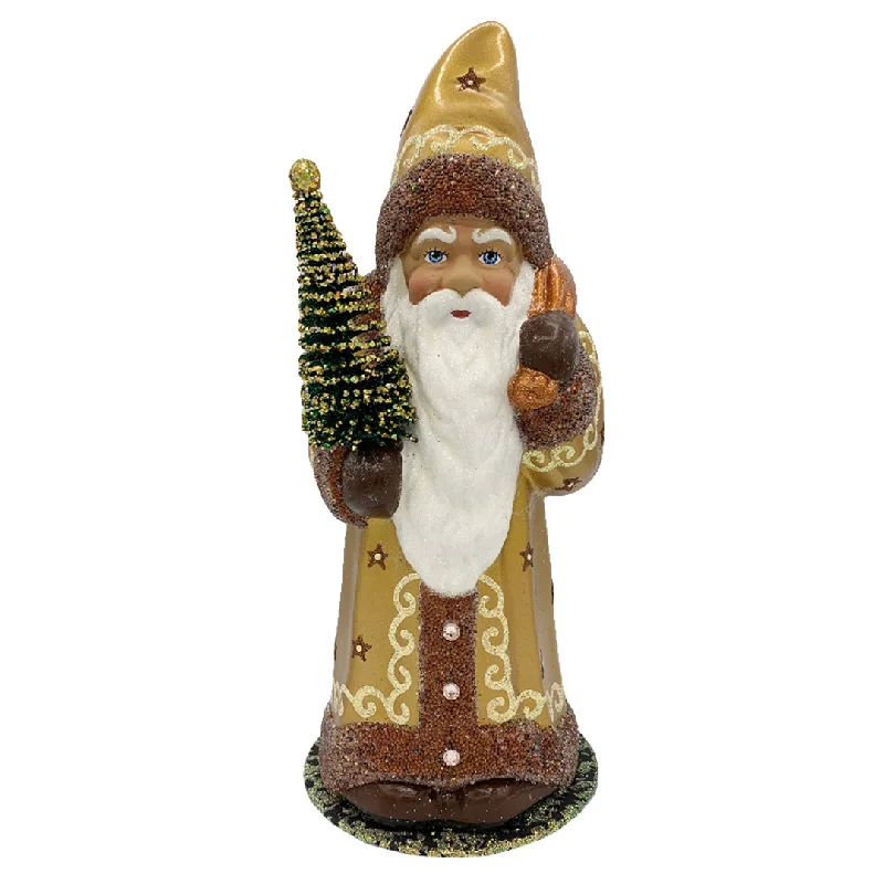 Santa Old, Gold with Copper Bag Candy Container by Ino Schaller