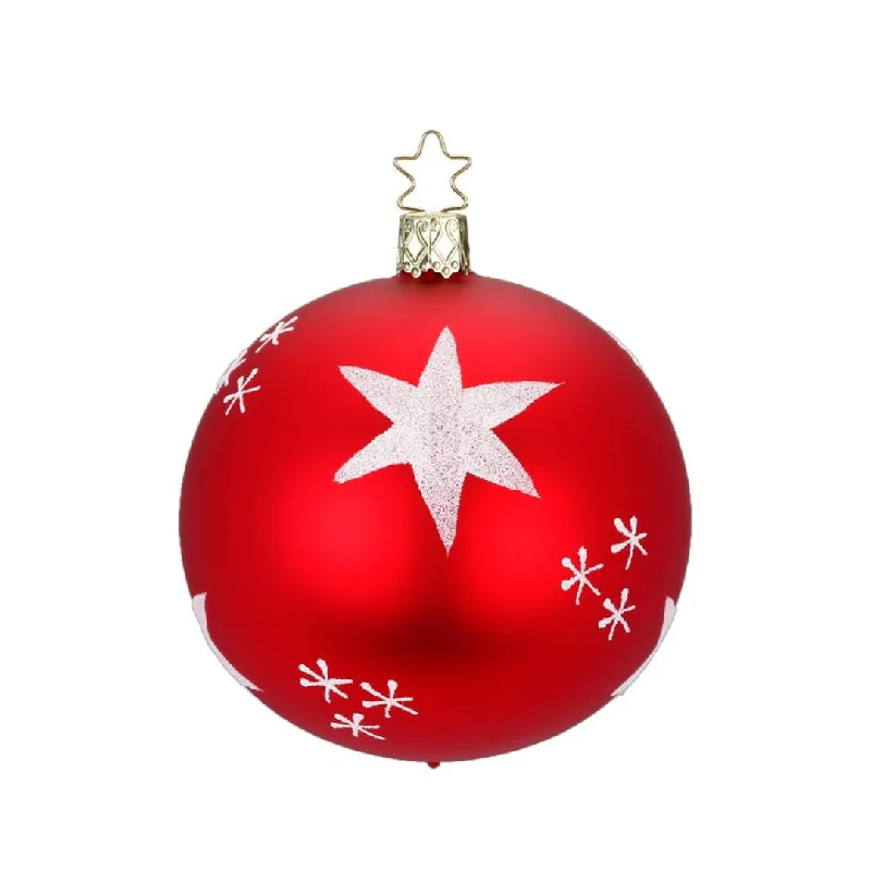 Santa's Stars Ball, red matte by Inge Glas of Germany