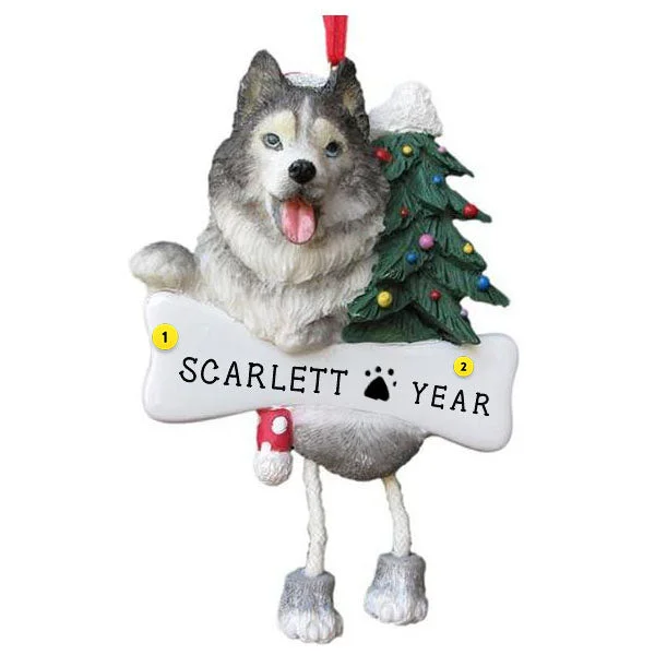 Personalized Siberian Husky Dog Ornament