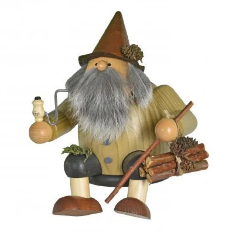 Sitting Wood Gnome, Incense Smoker by KWO