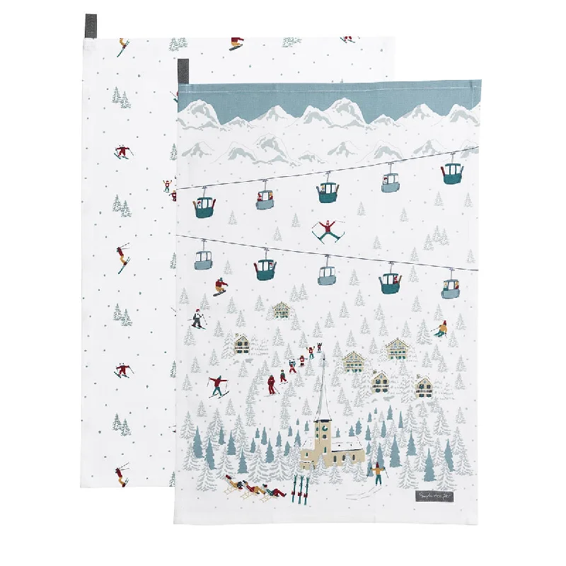 Skiing Tea Towel (Set of 2)