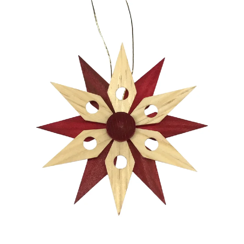 Double Pine Star, 6.5cm, red by Martina Rudolph