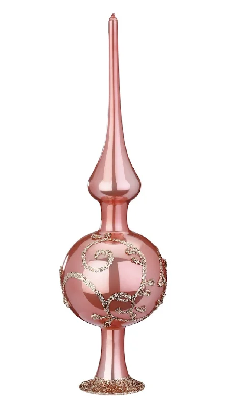 Rococo Tree Topper, candy pink pearl, 9.9" by Inge Glas of Germany