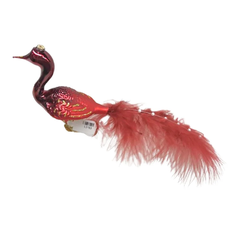 Small Swan, Feather Tail with Beads Ornament by Glas Bartholmes