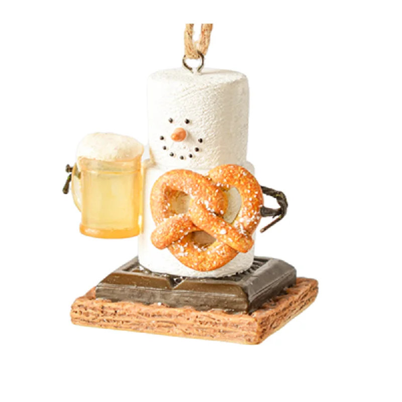 S'mores Beer and Pretzel Ornament