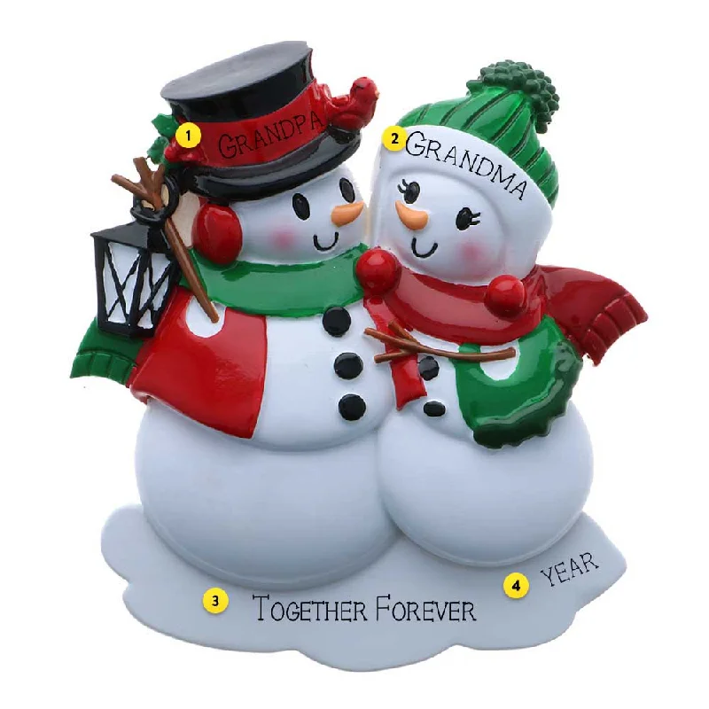 Personalized Snowman Couple Ornament