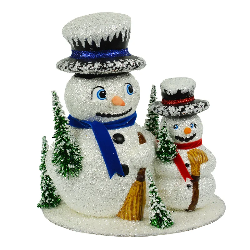 Snowman Family, Blue/Red Scarf, Removeable Hat Candy Container by Ino Schaller