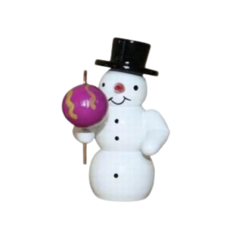 Snowman with Purple Lantern by Erzgebirgische Holzkunst Gahlenz GmbH