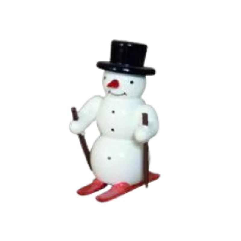 Snowman with Skies, hanging ornament by Erzgebirgische Holzkunst Gahlenz GmbH