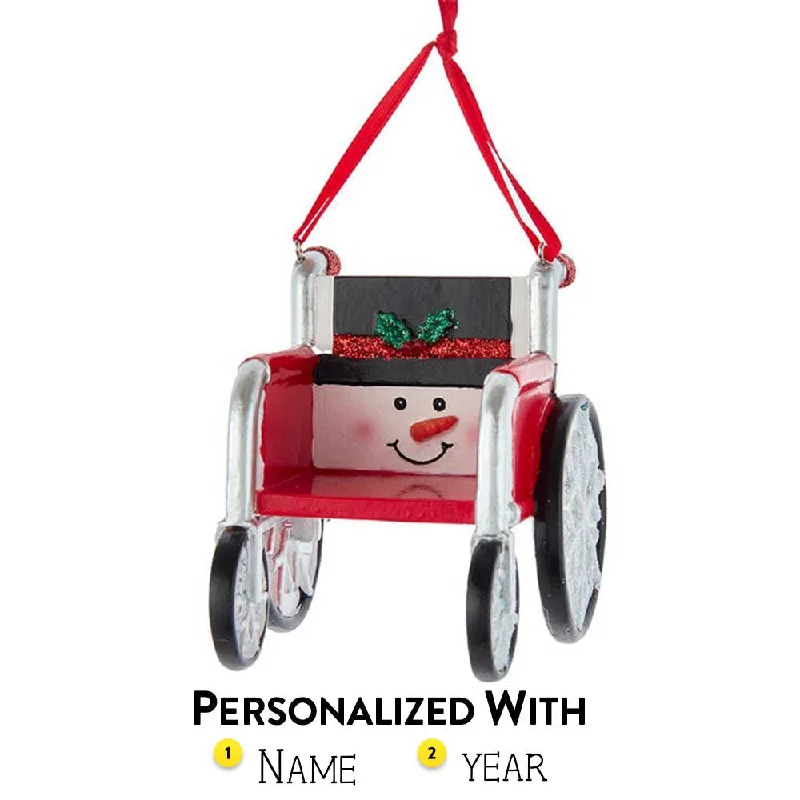 Personalized Snowman Style Wheelchair Ornament