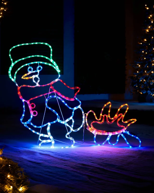 Snowman with Fire Rope Light