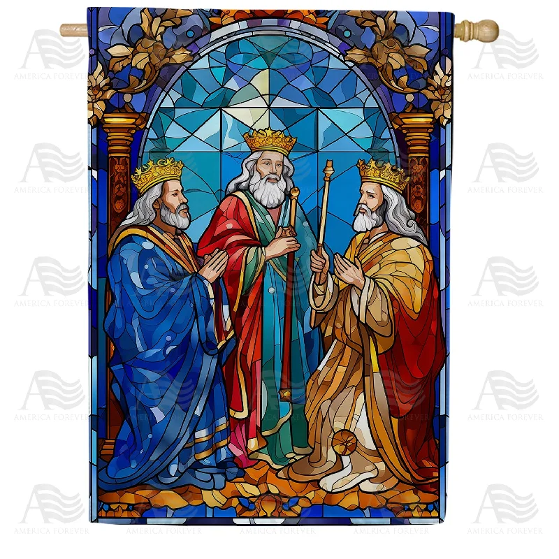 Stained Glass Royalty Double Sided House Flag