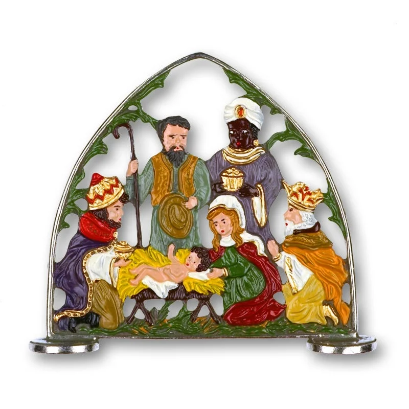 Standing Nativity Creche by Kuehn Pewter