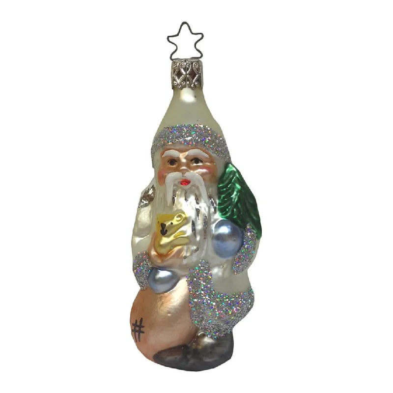 Sterling Arrival Santa Ornament by Inge Glas of Germany