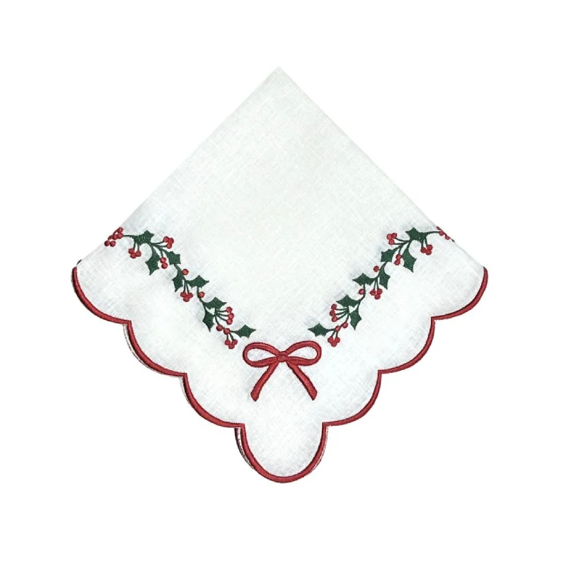 Studio Collection: Holly & Bows Napkin, Set of 4