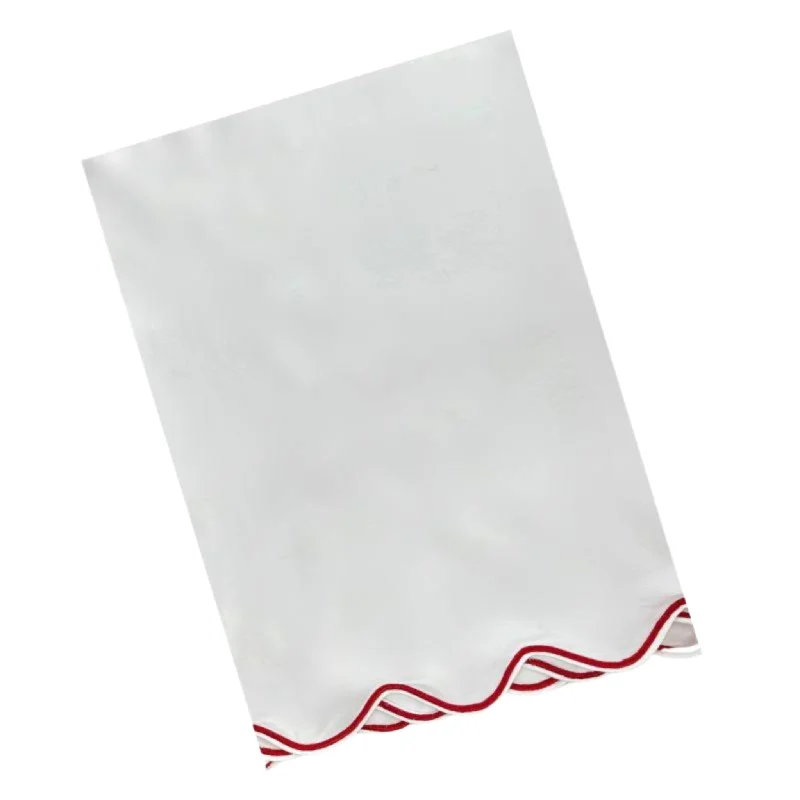 The Classic Tablecloth with White with Red Embroidery