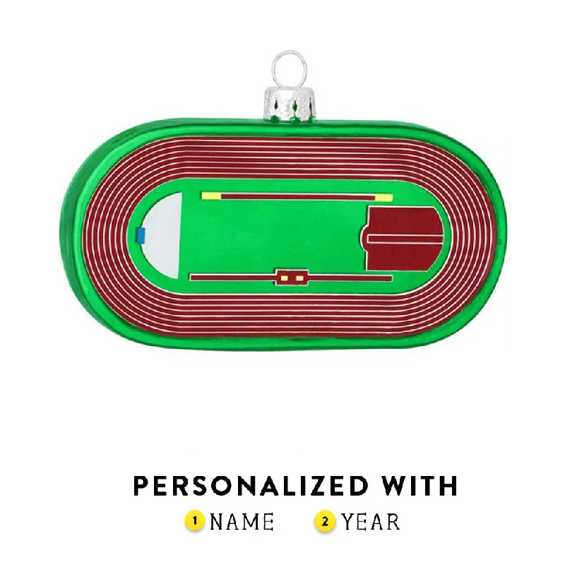 Personalized Track and Field Glass Ornament