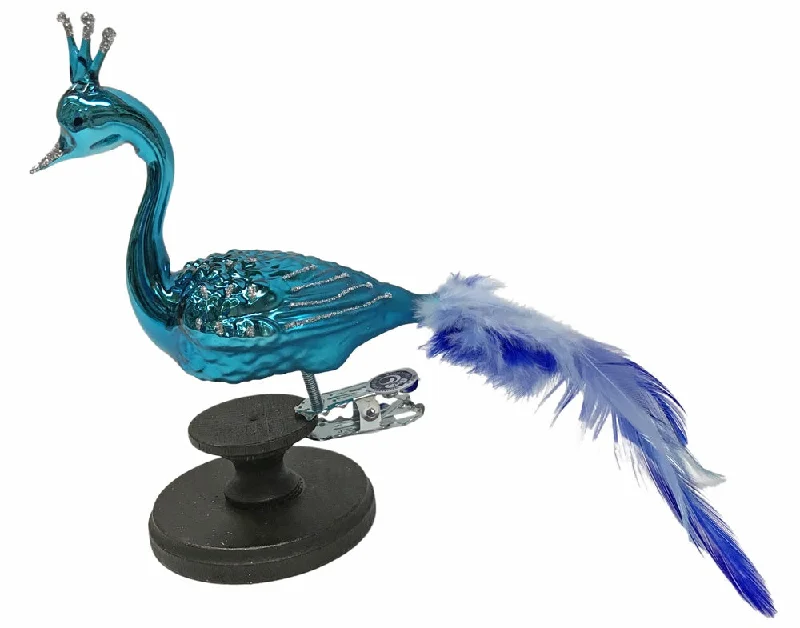 Turquoise Swan with Flair Ornament by Glas Bartholmes