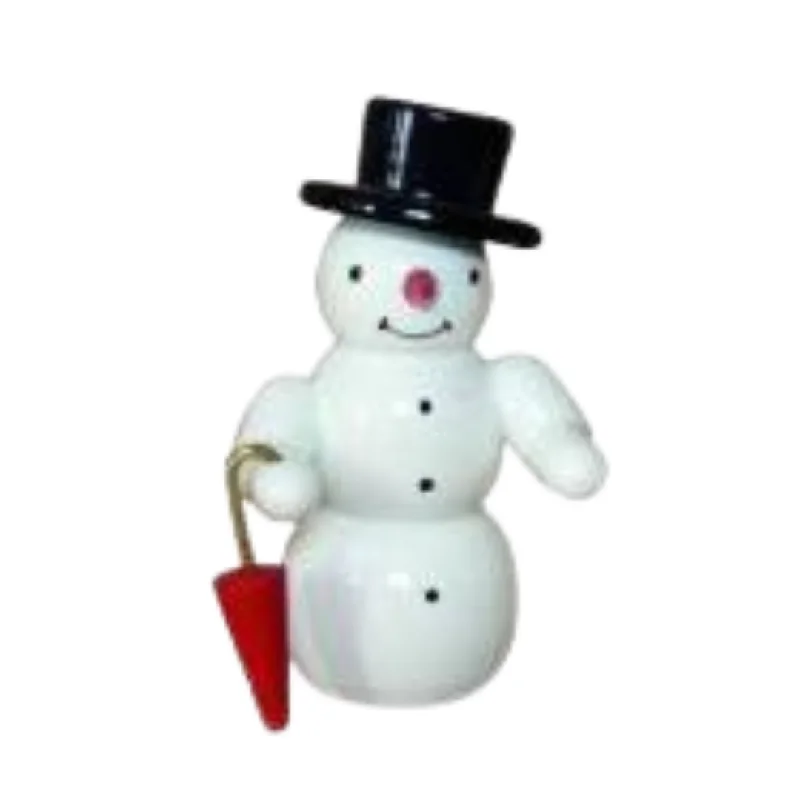 Snowman with Umbrella figure by Erzgebirgische Holzkunst Gahlenz GmbH