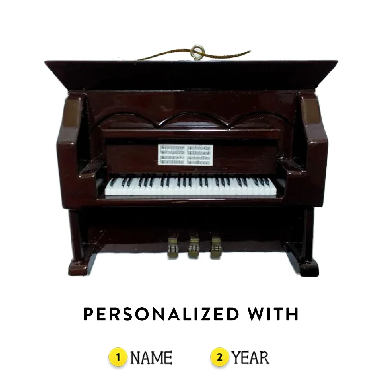 Personalized Brown Upright Piano Ornament