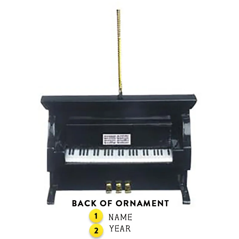 Personalized Black Upright Piano Ornament