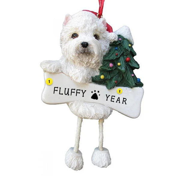 Personalized Westie Dog Ornament