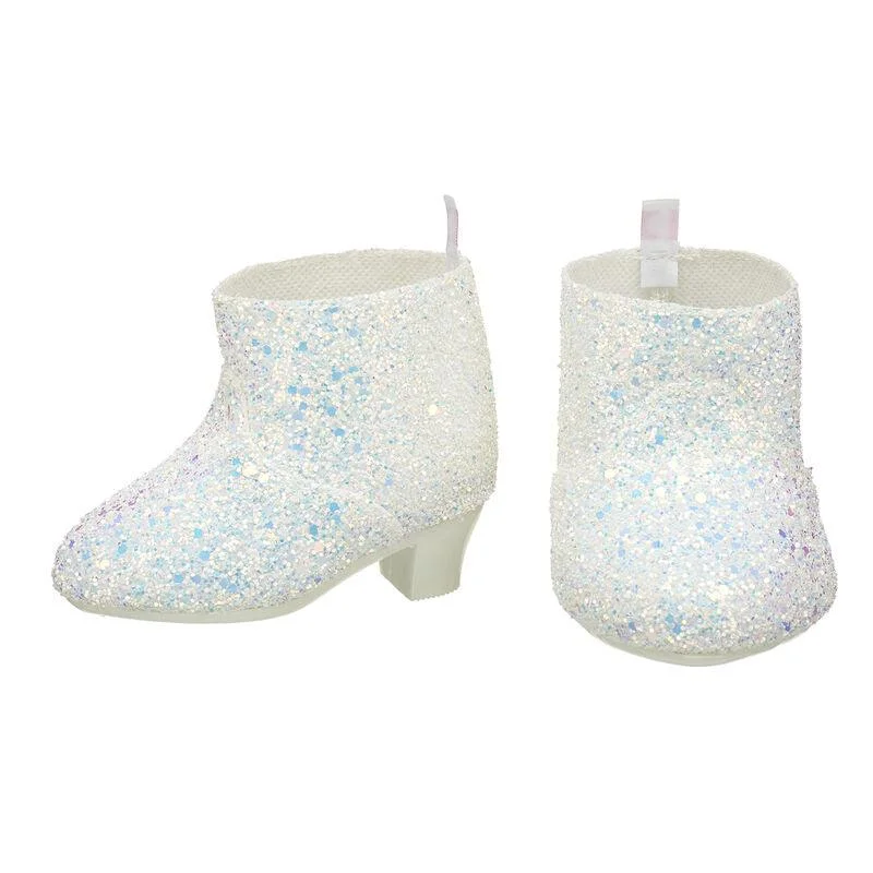 White Glitter Boots