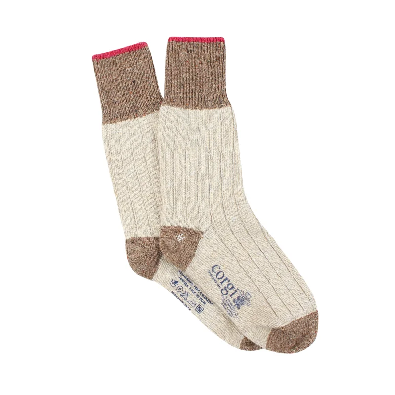 Women's Contrast Tip Donegal Wool Socks