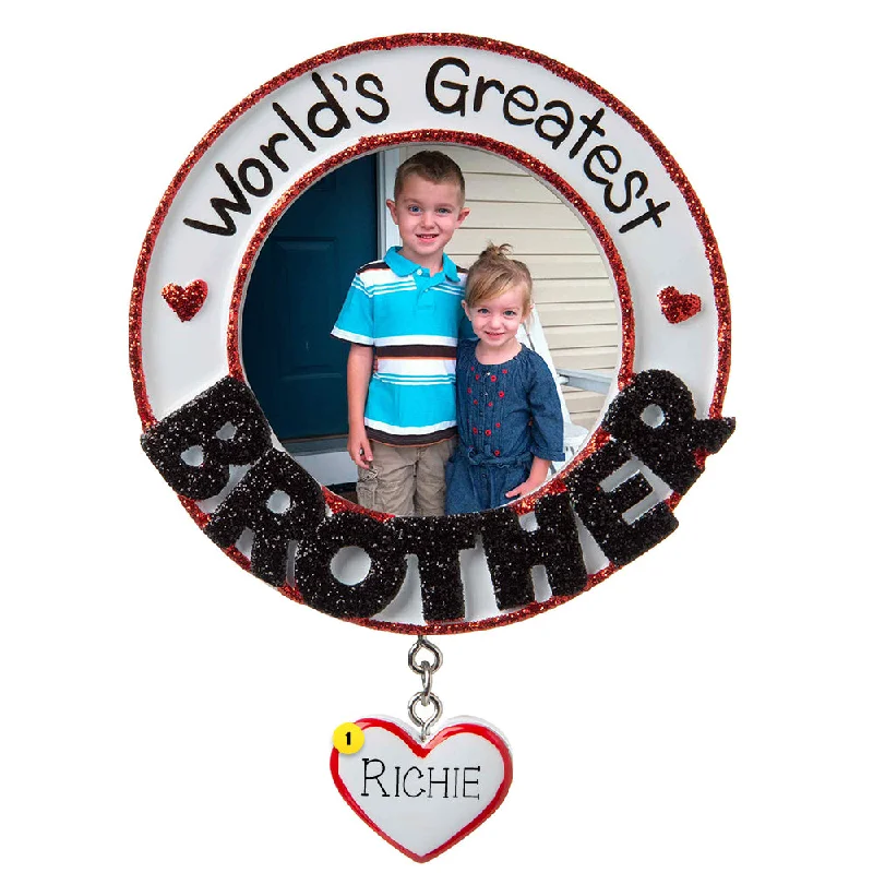 Personalized World's Greatest Brother Frame Ornament