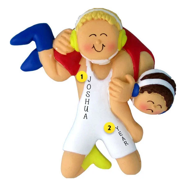 Personalized Wrestler - Male, Blonde Ornament